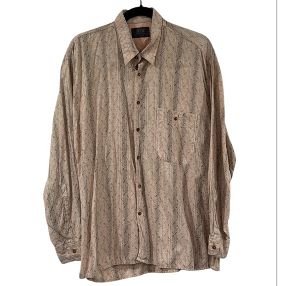 Vintage Italian Ping Pong Pale Pink & Brown Printed Cotton Blend Shirt Size M - Picture 12 of 12